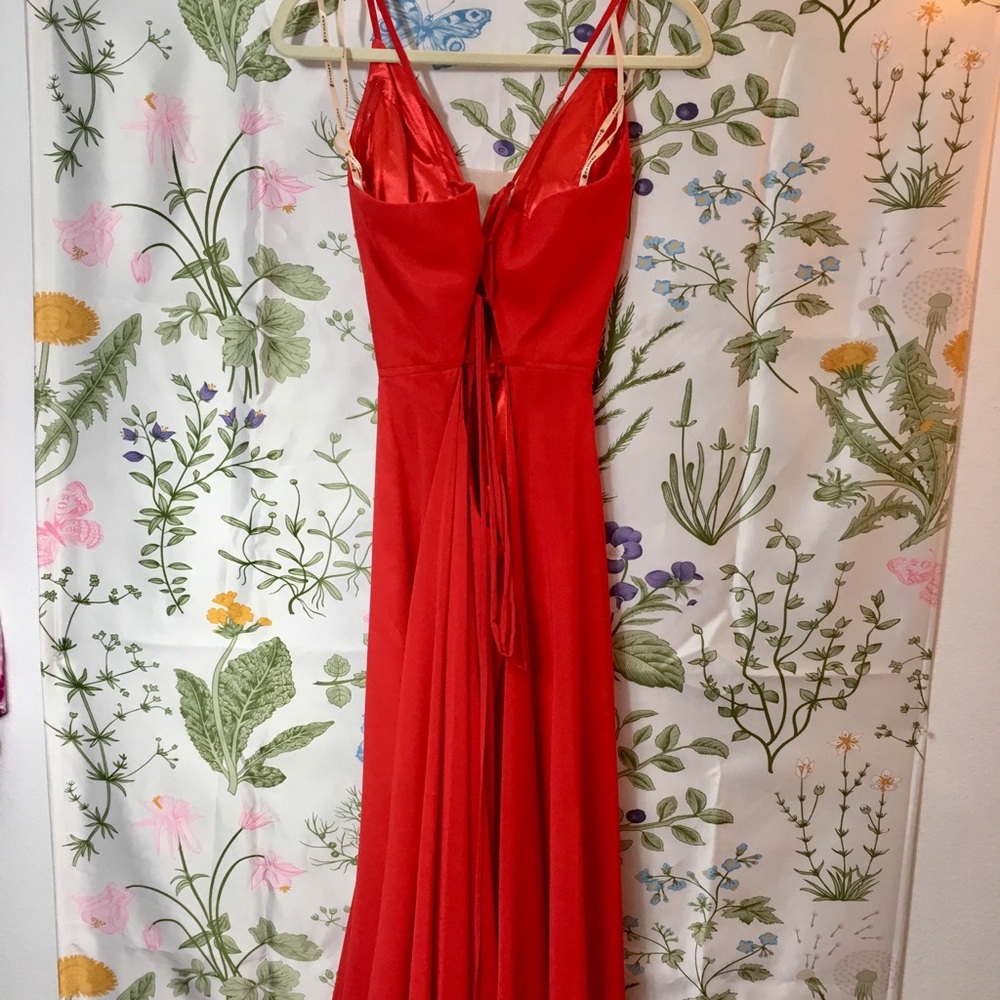Faviana Low V-Neck Corset Back Prom Dress - Picture 2 of 3